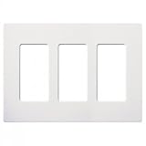 Lutron cw-3-wh Screwless壁プレートClaro 3-gangデコラスタイルグロスwhite-2pk