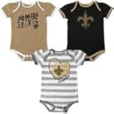 新しいOrleans Saints Girlsチームカラー「フィールド目標" 3個入りCreeper Set幼児ベビー