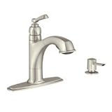 Moen 87659srs Pulloutスプレーキッチン蛇口withソープディスペンサーからThe Boardwalkコレクションスポット、Resistステンレスby Moen