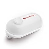 Kitchen Mama ミニ電動缶オープナースムーズエッジ：ボタンを押すだけで缶をオープン―超コンパクト、省スペース、ポータブル、ハンズフリー、食品安全、電池式 (ホワイト)