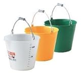 ノーブランド品 作業用バケツ プラスチック ラバケット 14L メモリ付 グリーン