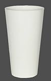 アートストーン トールラウンド H26cm ホワイト ／底面給水型植木鉢（底栓付）