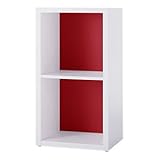 Garage グリッド収納庫GR 本棚 2段基本ユニット GR-0408 トマトレッド