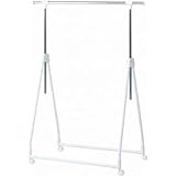 カラー折りたたみ収納ハンガーラック スチール キャスター付き WH ホワイト（白）