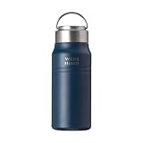 アトラス 水筒 500ml 保冷 保温 真空断熱 ステンレス マグボトル 軽量 直飲み 洗いやすい アウトドア WENS ウェンズ 530ml ネイビー 白湯 AWPB-501NV