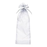 オーガンジーラッピング巾着 リキュール750ml ホワイト 10枚入