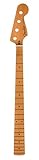 Fender フェンダー Satin Roasted Maple Jazz Bass® Neck, 20 Jumbo Frets, 12", Maple, Flat Oval Shape ベース用リプレイスメントネック メキシコ製