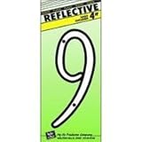 HY-KO PRODUCTS 30609 Plastic Numbers Reflective 9 Silver Black Nail-On, 4" [並行輸入品]