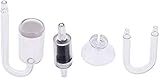 4ｐｃｓセット チェックバルブ ＋CO2ディフューザー 拡散器 ＋U型ガラス管＋吸盤 水族館 水槽