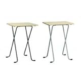 ハイテーブル 角W-82TADダークブラウン/シルバー