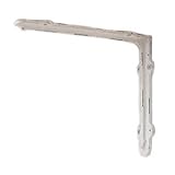 【棚受け/シェルフ/アイアンブラケットＬ （ホワイト）２個セット】 POSHLIVING PO-62182