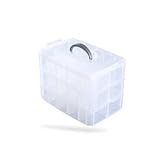 レジプロb クリア 収納ケース 3段 おもちゃ 小物 パーツ ボックス グリッド 32cmx18cmx24.5cm (Lサイズ)