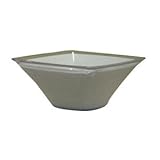 【4個入】イタリア製樹脂ポット(植木鉢/プランター) シャロー スクエア型/13cm 穴無し ホワイト(白) 〔ガーデニング用品/園芸〕