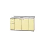 クリナップ KHA-150M/KHD-150M/KHE-150M 流し台 クリンウッドシリーズ さくらシリーズ シンク位置:右寄りR 化粧板カラー:イエローKHD