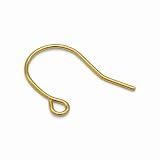[RUBBY] イエローゴールド K18 フックピアスパーツ 外巻き環 線径0.45mm 縦11.0mm 1個売り 貴金属パーツ