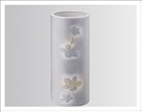 陶器 優九谷焼 紋箔銀彩 花立(花瓶)10号