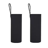 Lawnspet 水筒カバー 500ml ボトルカバー 600ml ペットボトルカバー 水筒 500ml カバー 水筒ケース 550ml ボトルホルダー 登山 断熱 ネオプレン 水筒いれカバー (2Pack/ブラック-500/550ml)