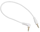 オーディオファン オーディオケーブル 3.5mm ステレオミニプラグ 3極 片側 L字端子 ホワイト みじかい 20cm