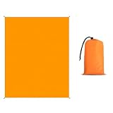 LOYELEY レジャーシート 140x100CM ピクニックマット 折りたたみ 防水 洗える 収納便利 軽量 遠足 キャンプ 持ち運び簡単 四季適用 アウトドア 収納袋付属 (オレンジ)