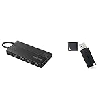 BUFFALO USB ハブ PS4 PS5 Windows Chromebook 対応 USB3.0 スリムタイプ バスパワー 4ポート ケーブル収納 持ち運びに便利 日本メーカー リモート テレワーク 在宅勤務 BSH4U135U3BK + USBメモリ 32GB USB3.2(Gen1)/3.1(Gen 1)/3.0/2.0 RUF3-K32GA-BK/N