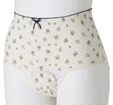 【犬印】 小花柄　産褥ショーツ マタニティ (ネイビー,L-LL)