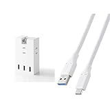 【Type-Cケーブルセット】 エレコム 電源タップ USB コンセント 15W AC×3個口 USB-A×3 直挿し ホワイト ECT-37-3A3WH + エレコム usb c ケーブル 1m Type-C to USB-A USB3.2 急速充電 5Gbps 15W ホワイト MPA-ACEC5G10WH