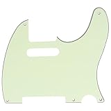 Musiclily Pro 5穴 ヴィンテージTLテレキャスター ピックガード USA/メキシコスタンダードFender Telecasterエレキギター用、3Pミントグリーン