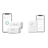 【セット買い】SwitchBot スマートプラグ プラグミニ ス消費電力モニター 節電・省エネ 直差し 遠隔操作 音声コントロール Bluetooth&Wi-Fi両方対応 スマートホーム Alexa, Google Home, Siri, IFTTT, SmartThings対応 2個入り + リモートボタン ワンタッチ SwitchBot複数デバイスに対応 Bluetooth4.2