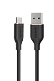 Anker USB-C ＆ USB-A ケーブル (Flow) 絡まないケーブル 15W 結束バンド付き USB-C機器対応 シリコン素材採用 Galaxy iPhone 17 / 16 / 15 各種対応 0.9m ミッドナイトブラック