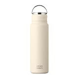 アトラス 水筒 700ml 保冷 保温 真空断熱 ステンレス パッキン一体型 スポーツドリンク対応 ハンドル付き シームレス スクリューボトル 直飲み 洗いやすい お手入れ楽 アウトドア WENS ウェンズ ベージュ 白湯 AWSL-700BE