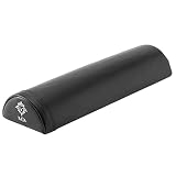 Ms. RAJA ハーフカット ヨガポール 50㎝ PUレザー カバー ストレッチ用 ハーフ ポール (ブラック, 単品)