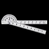 プロトラクター ミニ シルバー φ40 竿目盛10cm 62995 ステン ステンレス 角度計 測量 大工道具 工具 シンワ測定