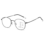 [LIWEI] 累進多焦点 遠近両用 老眼鏡 ブルーライトカット 釣り 遠足 眼鏡 (ブラック, 1.5, 倍率)