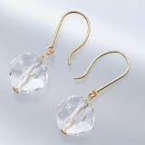 【クリスタルバンク】天然石 パワーストーン 天然水晶ダイヤカットピアス18金使用