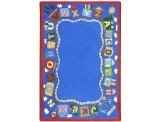 Joy Carpets Kid Essentials Language & Literacy Oval Reading Train Rug Multicolored 10'9 x 13'2 [並行輸入