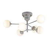 インターフォルム シーリングライト LT-4326 ポウタラ 電球なし・別売 グレー ホワイトガラス モダン 真鍮