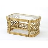 籐テーブル ラタンテーブル 籐ガラステーブル 強化ガラス天板 W89 IMT151　今枝商店