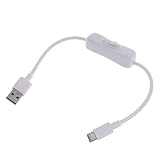 Type-C USB データケーブル 電源スイッチ付き ホワイトデータケーブル 急速充電用 データ同期ラインコード 0.3M-2M