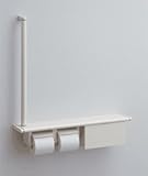 TOTO　トイレ　アクセサリー　天然木手すり　62シリーズ　【YHB62RBS・YHB62LBS】紙巻器一体型　手すり・棚一体タイプ(収納付)　左（Lタイプ）　#MWW（ダルブラン）