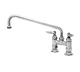 T&S Brass B-0228-M Double Pantry Faucet, Deck Mount, 4 Centers, 6 Swing Nozzle (059X) (Pack of 6) by
