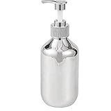 ソープディスペンサー シャンプーボトル 詰め替え可能 電メッキ プラスチック ハンドソープ 洗剤用 キッチン 洗面所 300ml （シルバー）