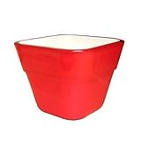 【4個入】イタリア製樹脂ポット(植木鉢/プランター) コッコスクエアー 7cm/穴無し ディープピンク 〔ガーデニング用品/園芸〕