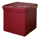 ボックススツール 収納ボックス スツール オットマン スツール リビングチェア (ワインレッド)