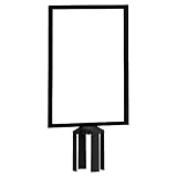 家具のAKIRA ベルトパーティション用 A4案内板 サインボード ブラック 幅22cm 奥行7cm BPSB-A4V-BK