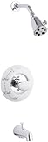 KOHLER K-T130-9B-CP Antique Rite-Temp Pressure-Balancing Bath and Shower Faucet Trim with Oval Handl