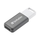 Verbatim DataBar USBスティック コンパクトフラッシュドライブ 128GB データストレージ ポータブル USB 2.0 メモリースティック グレー ノートパソコン PC ノートブックに最適