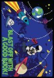 Joy Carpets Kid Essentials Language & Literacy Blast Off With A Good Book Rug Multicolored 10'9 x 13