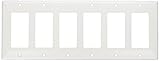 Morris 81161 Lexan壁プレート、装飾/漏電遮断器、6 Gang、ホワイト 81161 1
