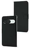 [PLATA] GooglePixel9/9Pro対応 ケース 手帳型 シンプル ソフトケース カードポケット サイドポケット カラーレザー 合皮 PUレザー 【 ブラック 】