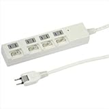 YAZAWA(ヤザワコーポレーション) 個別スイッチ付 節電タップ 4個口 1m ホワイト Y02BKS441WH